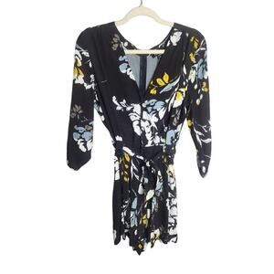 Yumi Kim Liz Belted Romper/love triangle black sz M dark floral fairy romantic